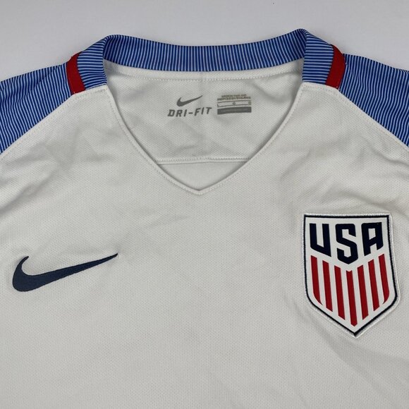 Nike USA Soccer Jersey Men’s S Dri-Fit White Blue Short Sleeve 2016 Lightweight - Picture 8 of 11